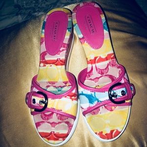 Size 6 COACH PERRY WEDGE SANDALS!!
